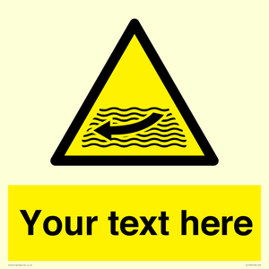 Custom Warning strong river flows